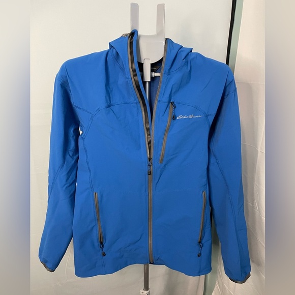 EUC Men’s small Eddie Bauer blue‎ hooded First Ascent Jacket - Picture 1 of 9
